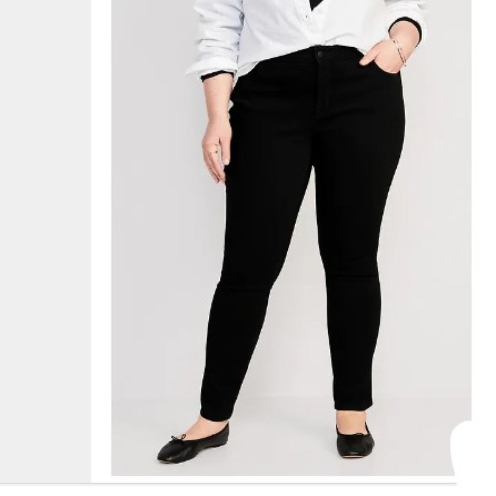 NEW! Old Navy Mid-Rise Pop Icon Black-Wash Skinny Jeans for Women - Size 14 Shor